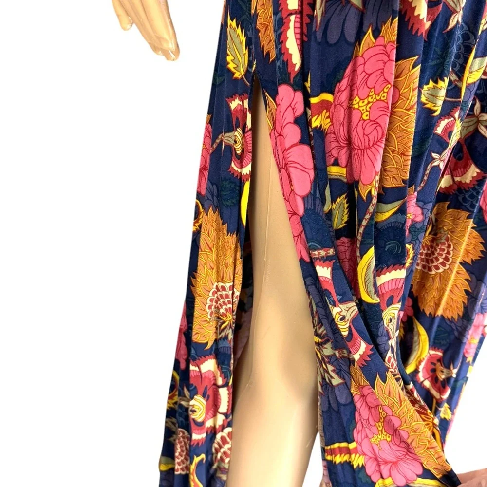 Entire 3pc Outfit Floral Dress Jacket & Hat Set Brown Navy & Pink Print - Picture 9 of 16